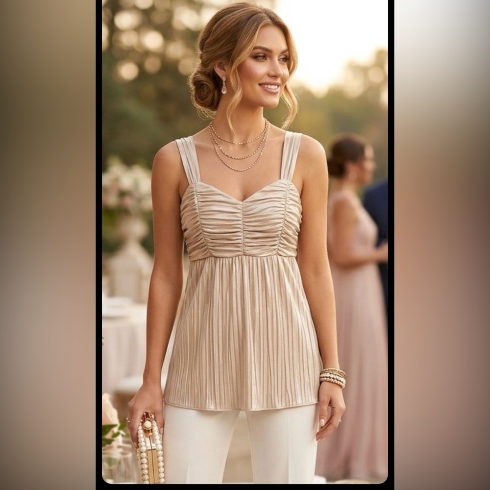 BCX Silky Ruched Tank Top in Sage Green